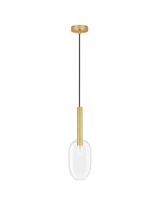 AMELIA Sandy Gold Metal & Clear Glass LED G9 1x5 Watt 230 Volt IP20 Bulb Excluded D: 14 H: 179 cm Adjustable Height