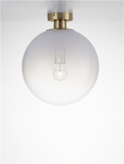 VITA Brass Gold Metal & Gradient White Glass LED E27 1x12 Watt 230 Volt IP20 Bulb Excluded D: 30 H: 35.5 cm