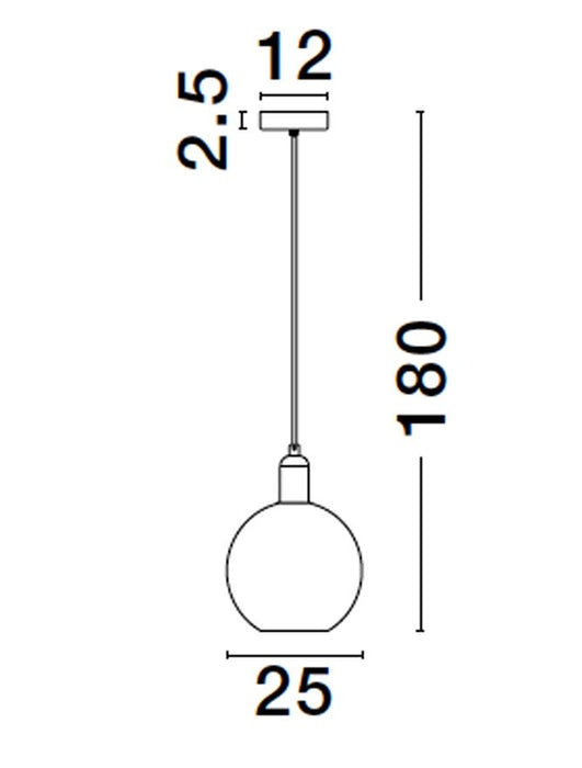 MIRRO Smoky Glass Black & Gold Metal LED E27 1x12 Watt 230 Volt IP20 Bulb Excluded D: 25 H: 180 cm Adjustable height