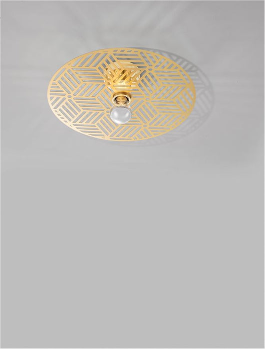 ERES Gold Metal LED E27 1x12 Watt 230 Volt IP20 Bulb Excluded D: 40 H: 12 cm