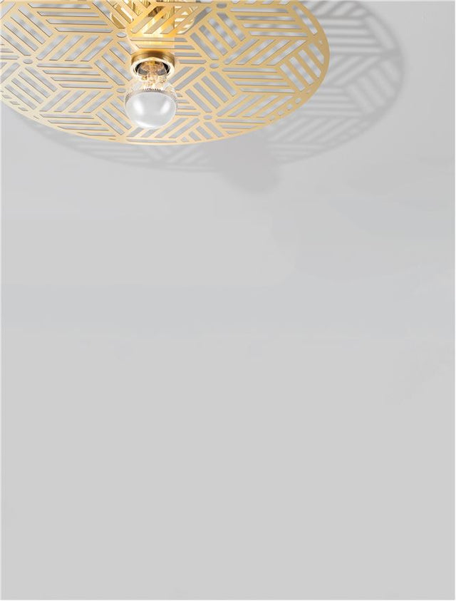 ERES Gold Metal LED E27 1x12 Watt 230 Volt IP20 Bulb Excluded D: 40 H: 12 cm