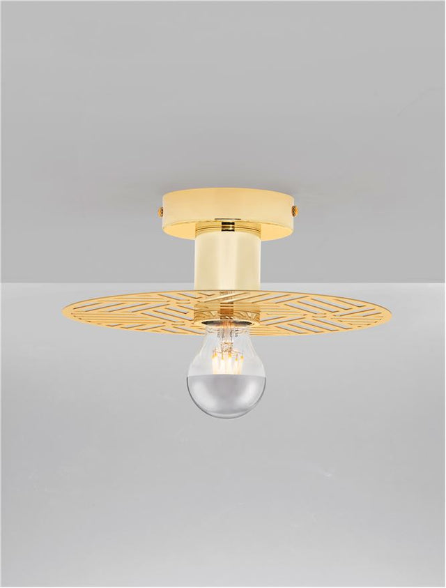 ERES Gold Metal LED E27 1x12 Watt 230 Volt IP20 Bulb Excluded D: 25 H: 9 cm