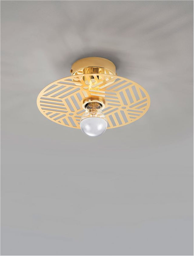 ERES Gold Metal LED E27 1x12 Watt 230 Volt IP20 Bulb Excluded D: 25 H: 9 cm