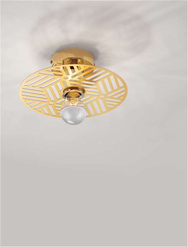ERES Gold Metal LED E27 1x12 Watt 230 Volt IP20 Bulb Excluded D: 25 H: 9 cm