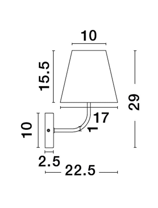 MOIST Black Metal & Cream Fabric Shade LED E27 1x12 Watt 230 Volt IP20 Bulb Excluded D: 17 W: 22.5 H: 29 cm