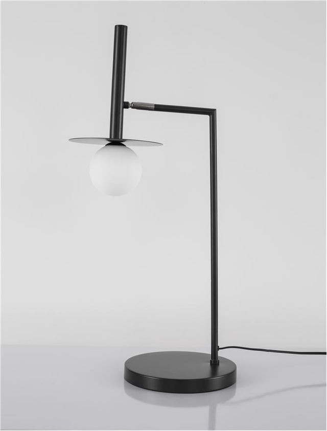 PIELO Sandy Black Metal Opal Glass LED G9 1x5 Watt 230 Volt IP20 Class II Bulb Excluded D: 32 H: 68 cm