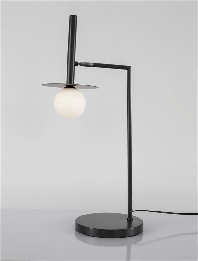 PIELO Sandy Black Metal Opal Glass LED G9 1x5 Watt 230 Volt IP20 Class II Bulb Excluded D: 32 H: 68 cm