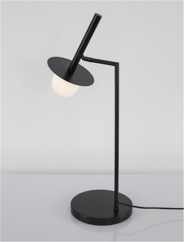 PIELO Sandy Black Metal Opal Glass LED G9 1x5 Watt 230 Volt IP20 Class II Bulb Excluded D: 32 H: 68 cm