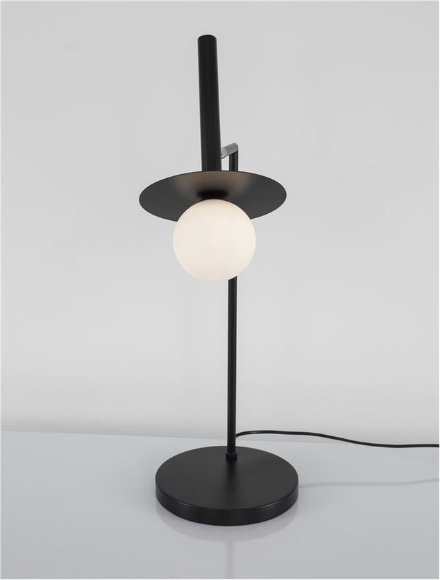 PIELO Sandy Black Metal Opal Glass LED G9 1x5 Watt 230 Volt IP20 Class II Bulb Excluded D: 32 H: 68 cm