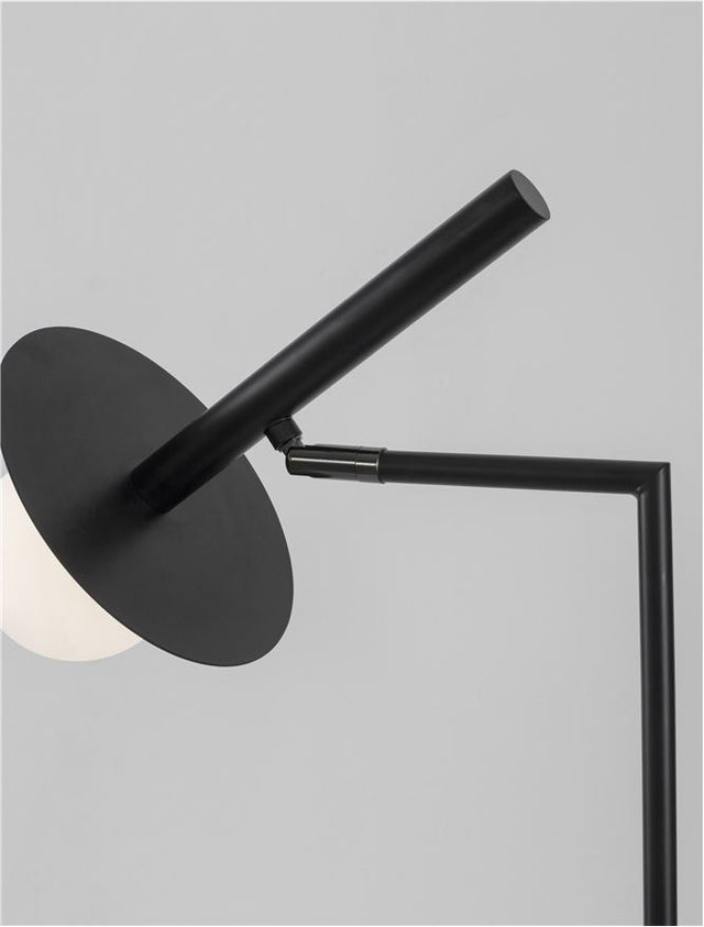 PIELO Sandy Black Metal Opal Glass LED G9 1x5 Watt 230 Volt IP20 Class II Bulb Excluded D: 32 H: 68 cm