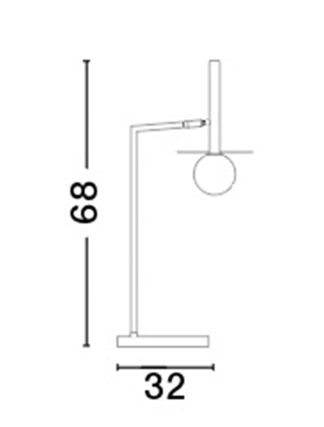 PIELO Sandy Black Metal Opal Glass LED G9 1x5 Watt 230 Volt IP20 Class II Bulb Excluded D: 32 H: 68 cm