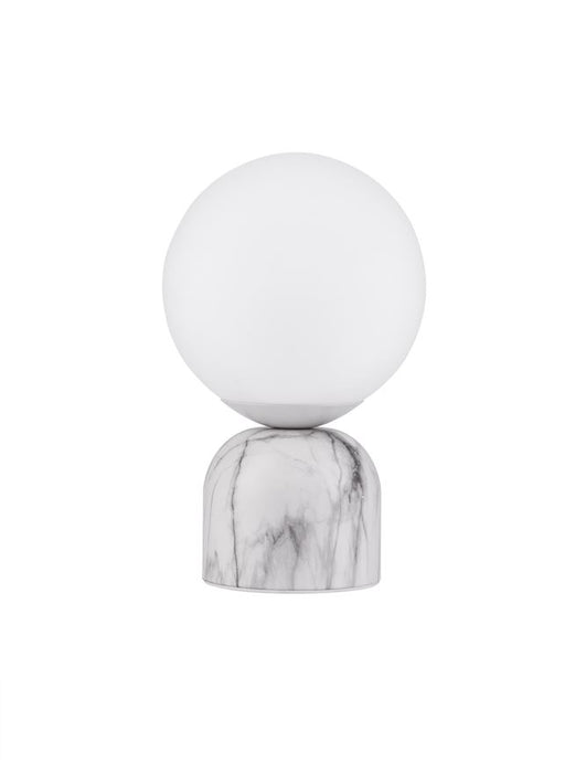 KENIO White Marble Opal Glass LED E14 1x5 Watt 230 Volt IP20 Bulb Excluded D: 14.5 H: 24 cm