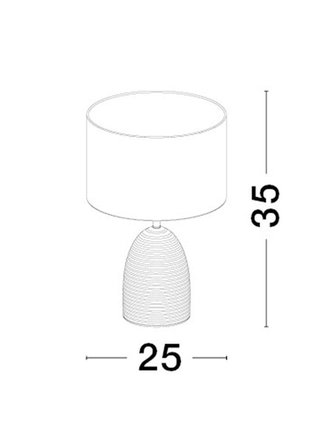 CHEMPO Grey Concrete & Metal White Fabric Shade LED E27 1x12 Watt 230 Volt IP20 Bulb Excluded Cable Length: 150 cm D: 25 H: 35 cm