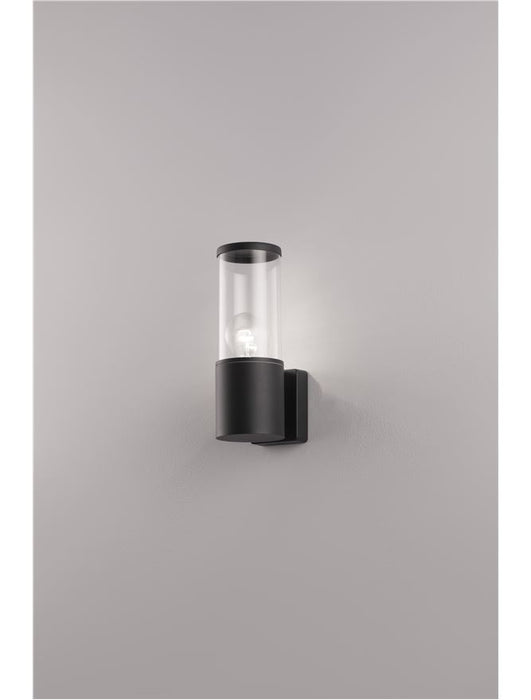 ZOSIA Dark Grey Aluminum & Clear Acrylic LED E27 1x12 Watt 220-240 Volt Blub Excluded IP65 D: 9 W: 12 H: 25 cm