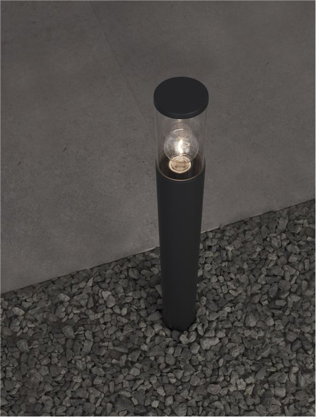 ZOSIA Dark Grey Aluminum & Clear Acrylic Diffuser LED E27 1x12 Watt 220-240 Volt Bulb Excluded IP65 D: 9 H: 80 cm