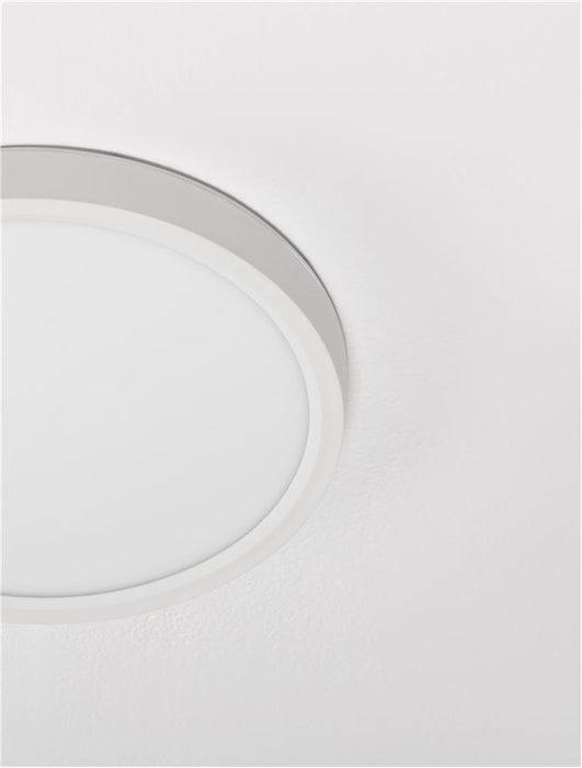 DIXIE White ABS & Acrylic LED 18 Watt 220-240 Volt 1800Lm Selectable - CCT 3000K - 4000K - 6500K IP20 D: 22 H: 2.5 cm SELECTABLE CCT