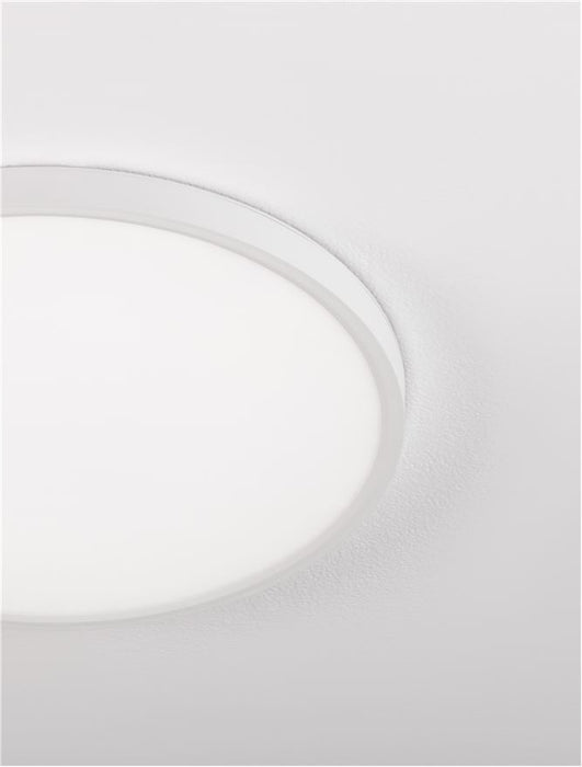 DIXIE White ABS & Acrylic LED 36 Watt 220-240 Volt 3200Lm Selectable - CCT 3000K - 4000K - 6500K IP20 D: 40 H: 2.5 cm SELECTABLE CCT