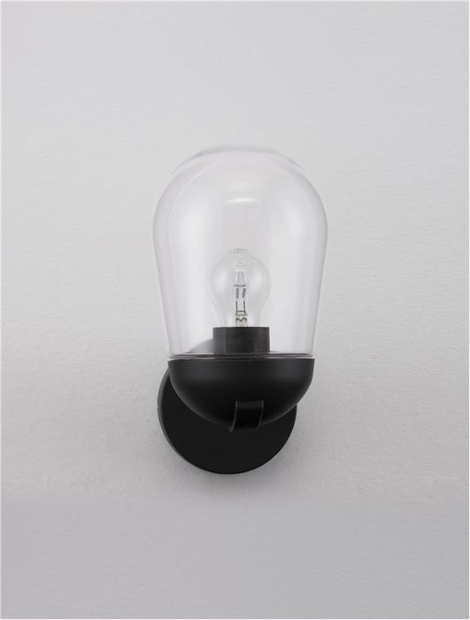 OMIKA Dark Grey Aluminum & Clear Glass LED E27 1x12 Watt 220-240 Volt Bulb Excluded IP54 D: 15 W: 18.5 H: 28 cm