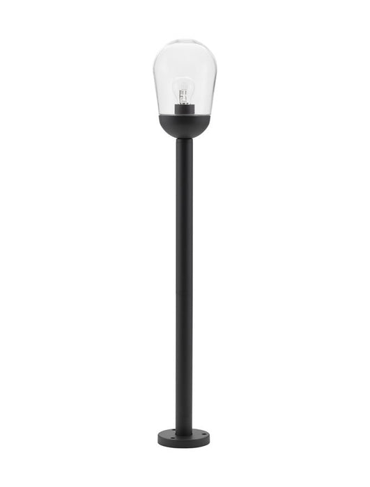 OMIKA Dark Grey Aluminum & Clear Glass LED E27 1x12 Watt 220-240 Volt Bulb Excluded IP54 D: 15 H: 97 cm