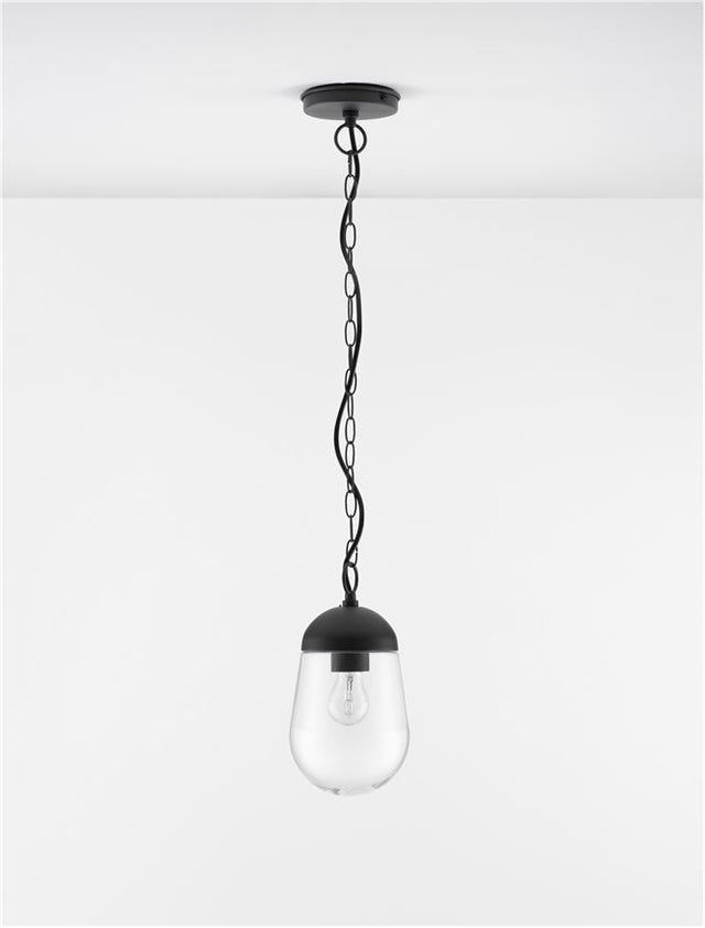 OMIKA Dark Grey Aluminum & Clear Glass LED E27 1x12 Watt 110-240 Volt Bulb Excluded IP54 D: 15 H: 88.5 cm