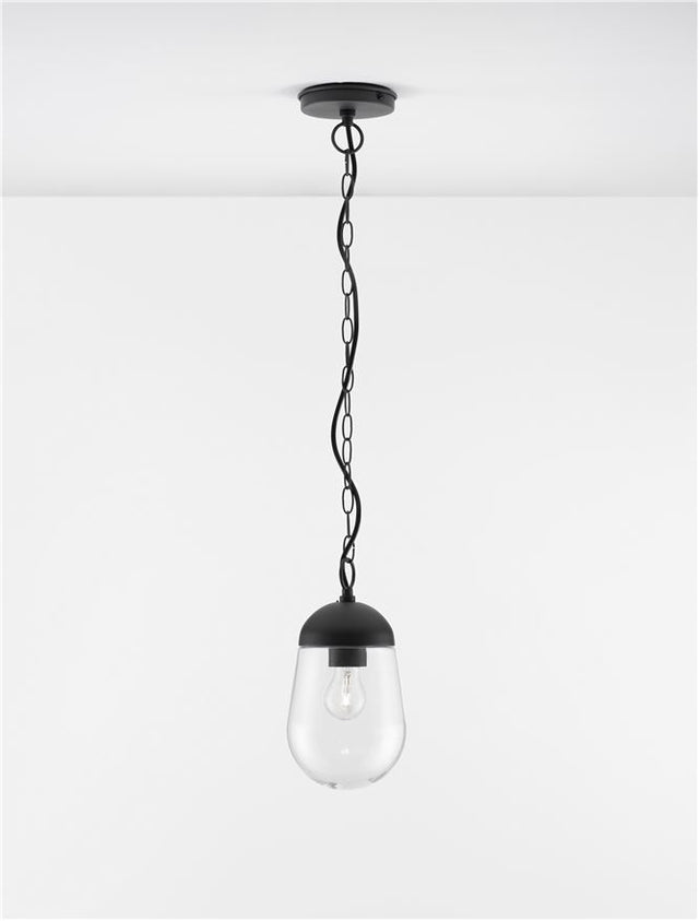 OMIKA Dark Grey Aluminum & Clear Glass LED E27 1x12 Watt 110-240 Volt Bulb Excluded IP54 D: 15 H: 88.5 cm