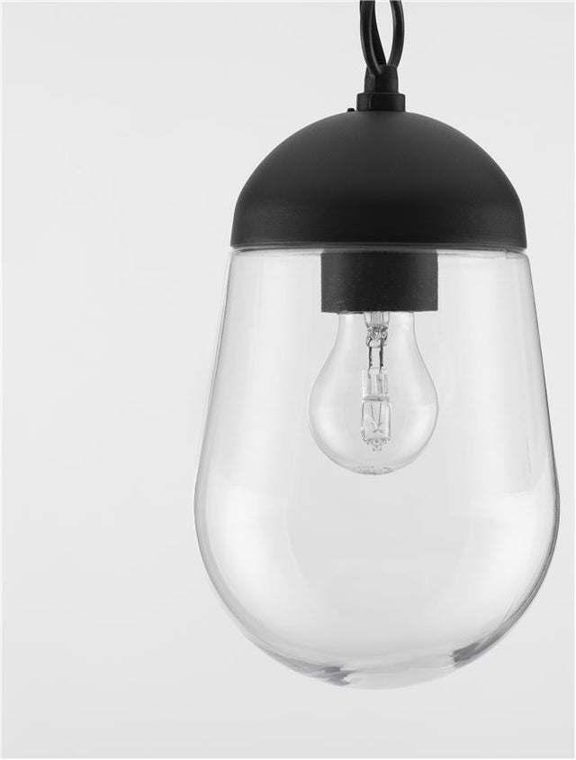 OMIKA Dark Grey Aluminum & Clear Glass LED E27 1x12 Watt 110-240 Volt Bulb Excluded IP54 D: 15 H: 88.5 cm
