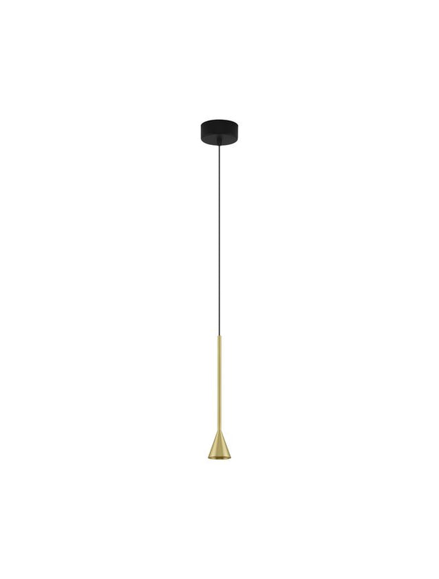 NET Triac Dimmable Black & Brass Gold Aluminium LED 6 Watt 220-240 Volt 262Lm 3000K IP20 D: 6 H: 200 cm Adjustable Height
