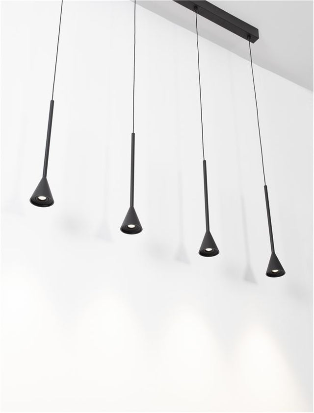 NET Triac Dimmable Black Aluminium LED 27 Watt 220-240 Volt 1301Lm 3000K IP20 L: 110 W: 3.5 H: 150 cm Adjustable Height