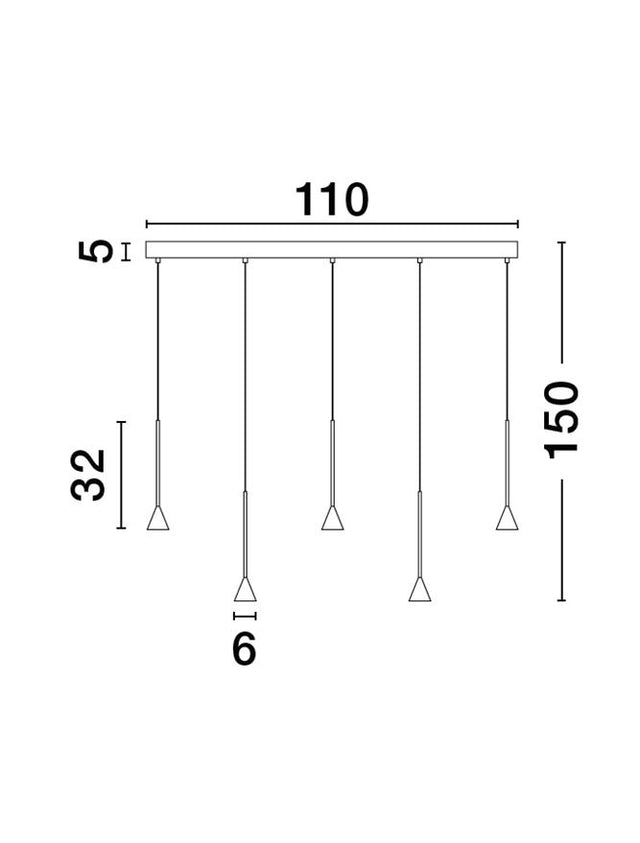 NET Triac Dimmable Black Aluminium LED 27 Watt 220-240 Volt 1301Lm 3000K IP20 L: 110 W: 3.5 H: 150 cm Adjustable Height