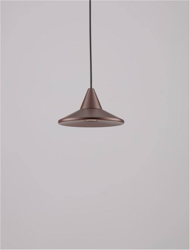 DRO Triac Dimmable Coffee Aluminium LED 6 Watt 220-240 Volt 355Lm 3000K IP20 D: 9.2 H: 150 cm Adjustable Height