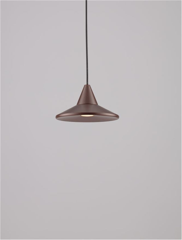 DRO Triac Dimmable Coffee Aluminium LED 6 Watt 220-240 Volt 355Lm 3000K IP20 D: 9.2 H: 150 cm Adjustable Height