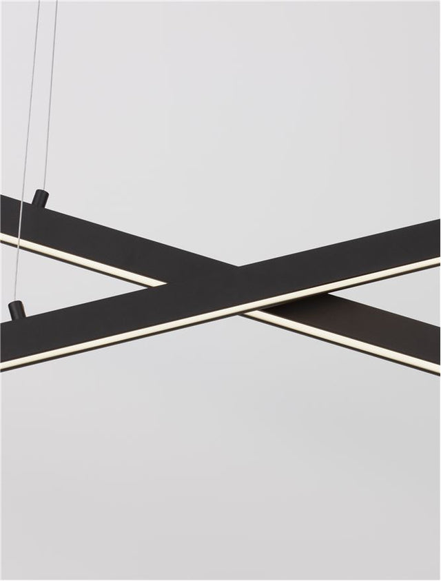 X-LINE Triac Dimmable Sandy Black Aluminiun & Acrylic LED 40 Watt 230V IP20 1428Lm 3000K Class II L: 100 W: 8 H: 120 cm Adjustable Height