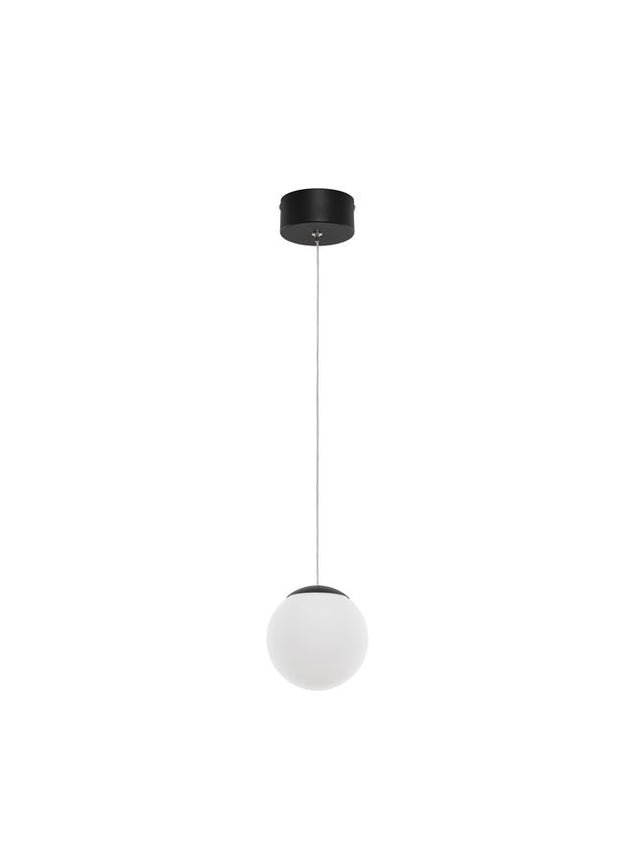 NUVOLE Sandy Black Aluminium & Opal Glass LED 8 Watt 220 - 240 Volt 400Lm 3000K IP20 D: 13 W: 13 H: 150 cm Adjustable Height