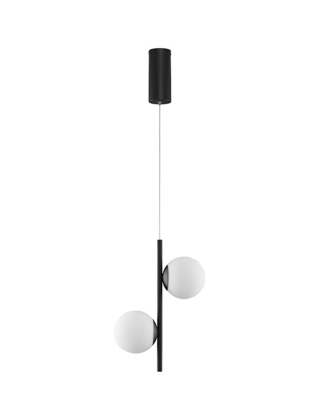NUVOLE Sandy Black Aluminium & Opal Glass LED 16 Watt 220 - 240 Volt 800Lm 3000K IP20 L: 28.5 W: 13 H: 150 cm Adjustable Height