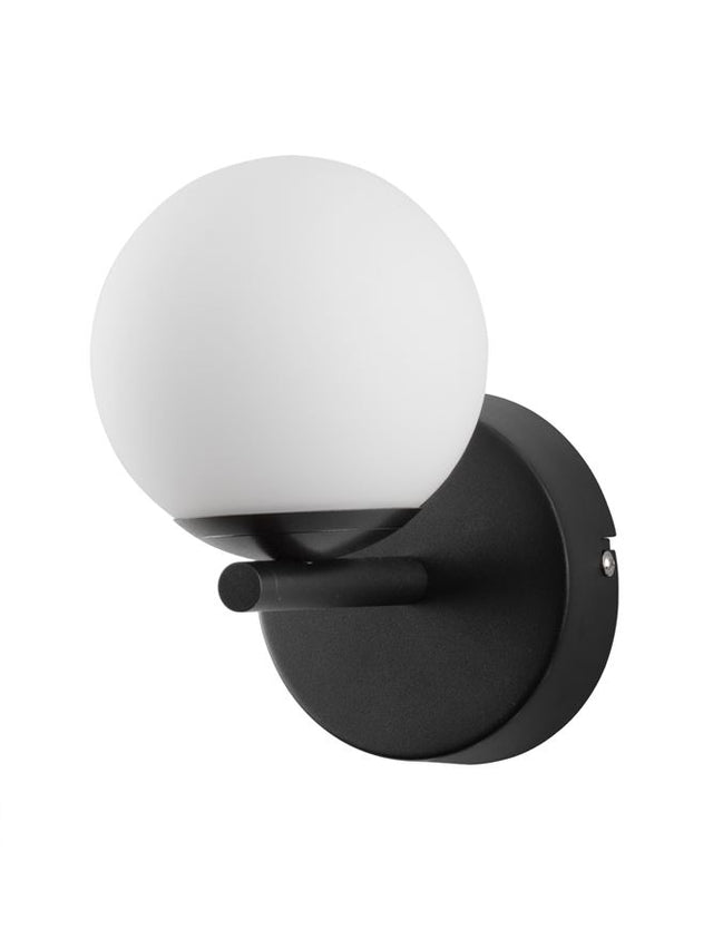 NUVOLE Sandy Black Aluminium & Opal Glass LED 8 Watt 220 - 240 Volt 400Lm 3000K IP20 L: 17.5 W: 13 H: 20 cm