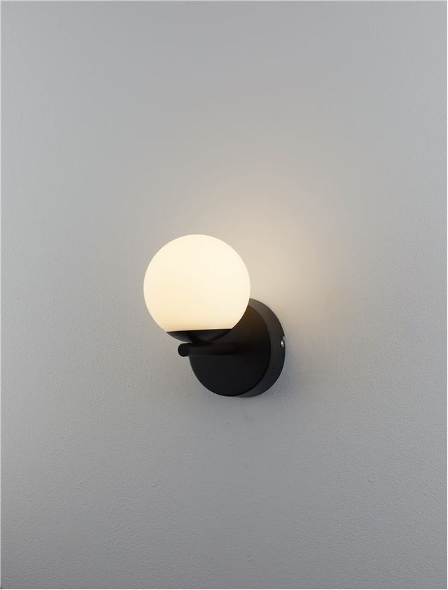 NUVOLE Sandy Black Aluminium & Opal Glass LED 8 Watt 220 - 240 Volt 400Lm 3000K IP20 L: 17.5 W: 13 H: 20 cm