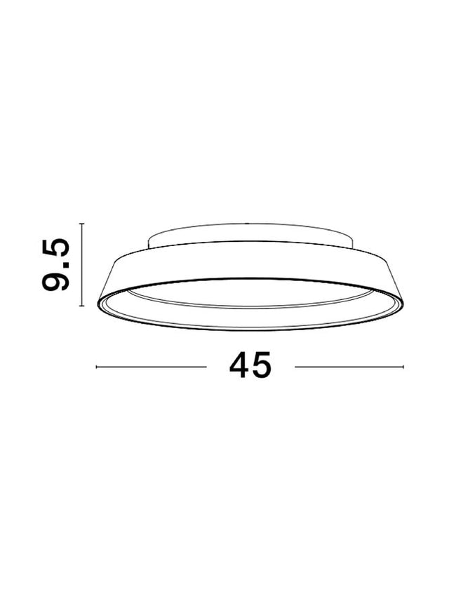 VELA Triac Dimmable Sandy White Outside Coffee Inside Aluminium & Acrylic LED 30 Watt 230 Volt 1665Lm 3000K IP20 D: 45 H: 9.5 cm