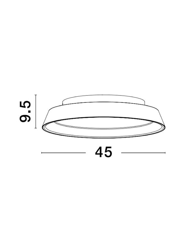 VELA Triac Dimmable Sandy Black Outside Coffee Inside Aluminium & Acrylic LED 30 Watt 230 Volt 1665Lm 3000K IP20 D: 45 H: 9.5 cm