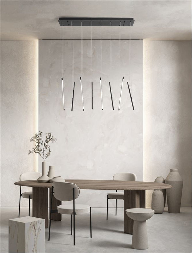 ELETTRA Triac Dimmable Sandy Black Aluminium LED 60 Watt 220-240 Volt 2400Lm 3000K IP20 L: 100 W: 51 H: 120 cm Adjustable Height