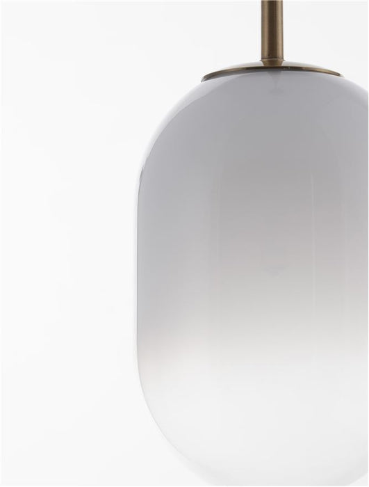 CHRYSI Brass Gold Metal & Gradient White Glass LED G9 1x5 Watt 230 Volt IP20 Bulb Excluded D: 12 H: 120 cm Adjustable Height