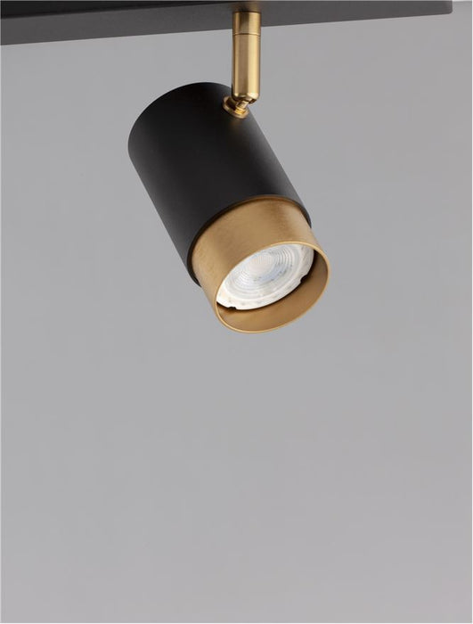 POGNO Sandy Black & Gold Aluminium LED GU10 3x10 Watt IP20 220-240 Volt Bulb Excluded L: 60 W: 6 H: 14 cm Rotating & Adjustable