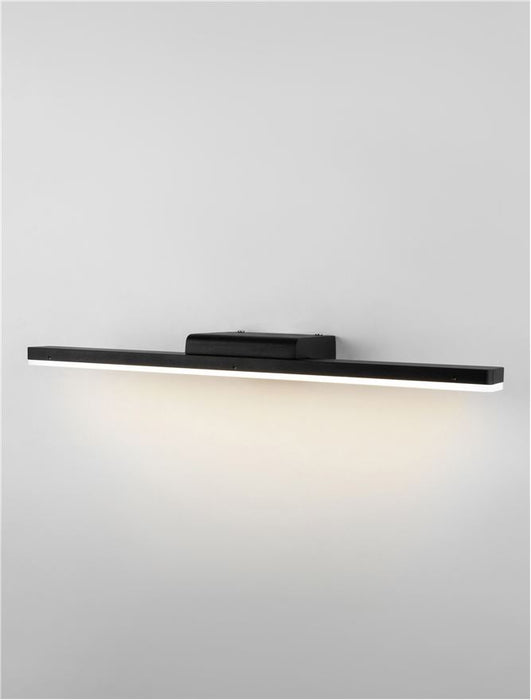 NYX Black Aluminium & Acrylic LED 12 Watt 100-240 Volt 1802Lm 3000K IP44 L: 45 W: 9.5 H: 3 cm