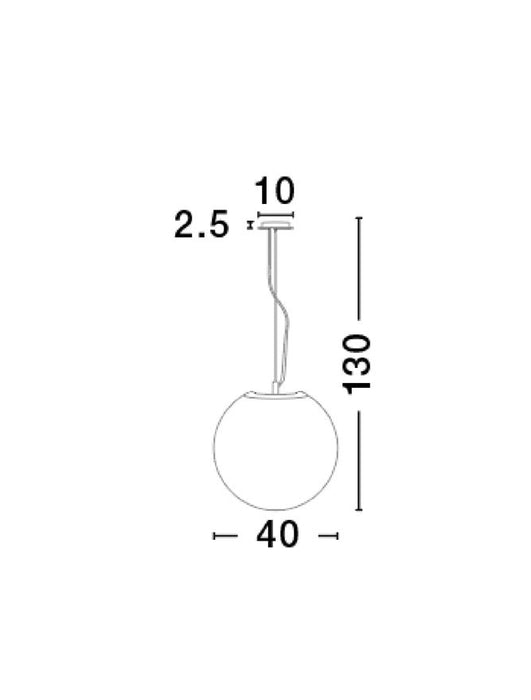 NEVOSO Opal Glass & White Metal LED E27 1x12 Watt 230 Volt IP20 Bulb Excluded D: 40 H: 130 cm Adjustable height