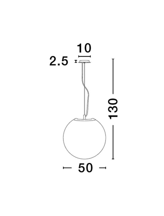 NEVOSO Opal Glass & White Metal LED E27 1x12 Watt 230 Volt IP20 Bulb Excluded D: 50 H: 130 cm Adjustable height