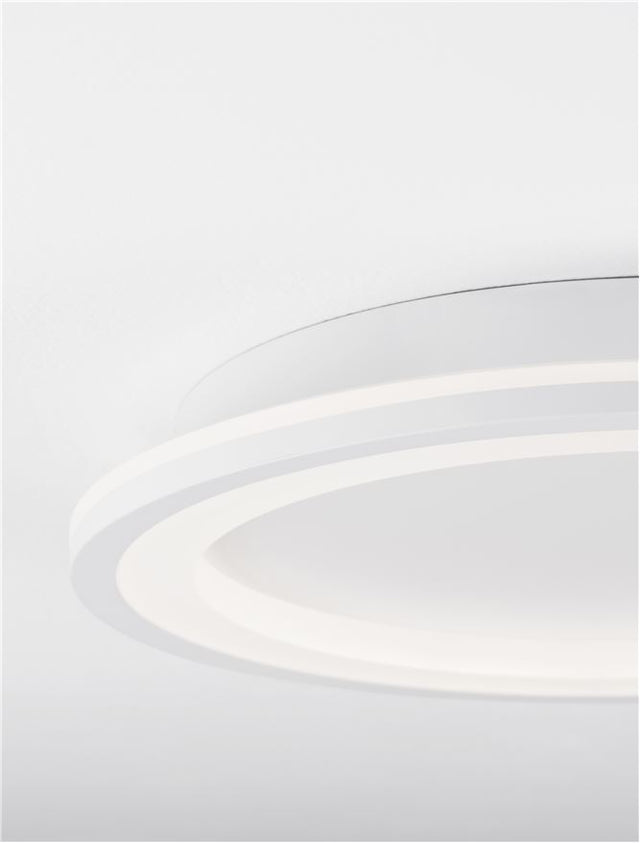 OGGY Sandy White Aluminium & Acrylic LED 30 Watt 230 Volt 2223Lm 3000K IP20 D: 37 H: 4.6 cm
