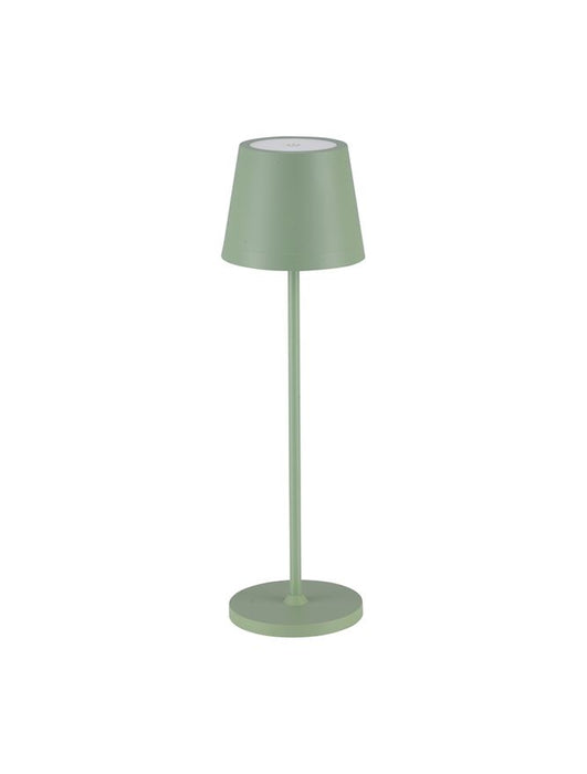 SEINA Sandy Olive Green Aluminium & Acrylic LED 2 Watt 192Lm 2700K DC 5 Volt IP54 Switch On/Off/ USB Type C Wire Rechargeable with PG base D: 11.4 H: 39.5 cm
