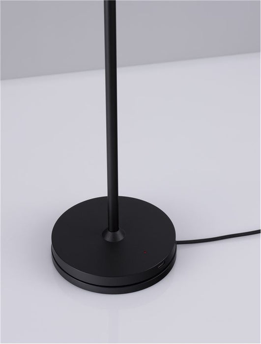 SEINA Sandy Black Aluminium & Acrylic LED 2 Watt 192Lm 2700K DC 5 Volt IP54 Switch On/Off Rechargeable with PG base or White USB Type C Wire D: 11.4 H: 39.5 cm
