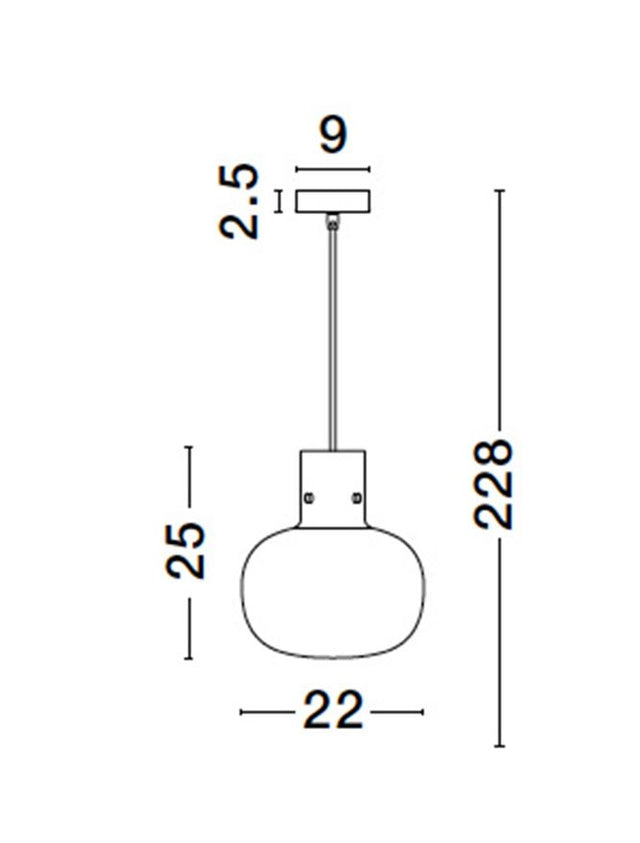 CINZIA Smoky Glass Black Cord Black Metal Base LED E27 1x12 Watt 230 Volt IP20 Bulb Excluded D: 22 H1: 25 H2: 228 cm Adjustable Height