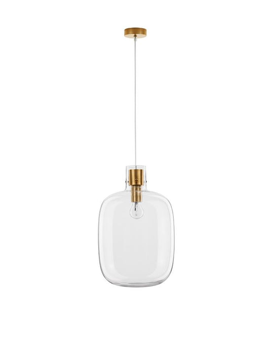 CINZIA Clear Glass White Cord Brass Gold Metal LED E27 1x12 Watt 230 Volt IP20 Bulb Excluded D: 30 H1: 45 H2: 198 cm Adjustable Height