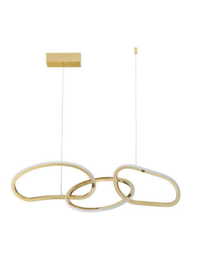GIRISH Triac Dimmable Gold Stainless Steel & Acrylic LED 41 Watt 230 Volt 2000Lm 3000K IP20 L: 82 W: 23 H: 120 cm Adjustable Height